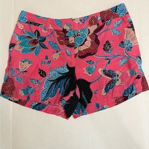 LOFT High Waist Floral Shorts - Pink and Blue